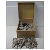 Wooden Box Of Primitive Pottery Shards See