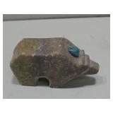 N/A Signed Carved Stone Bear Fetish 2.25'