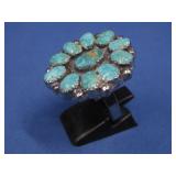S.S. SW Hallmarked Turq Ring 12.4g