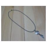 Mercury Dime Feather Pendant & S.S. Chain See