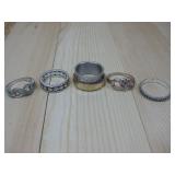 Five Assorted Metals Stack-able Rings