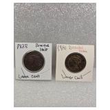 1838 & 1841 Braided Hair Large Cent