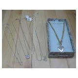 Six Chain Necklaces W/ 3 Charms See Info