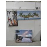 Three Panel Beach Theme Tropical Prints See