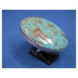 S.S. SW Vtg Hallmarked Turq Ring 21.2g