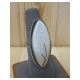 Vtg Sterling Silver Zuni Inlay Ring