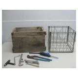Wire & Wooden Crates W/Handtools See Info