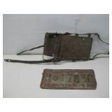 Two Vtg New Mexico License Plate W/Bracket