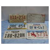 Six Licence Plates, Texas, Wyoming, & More