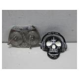 Two Belt Buckles, Skull & DJ Table