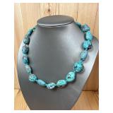 Sterling Silver Turquoise Nugget Necklace