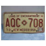 Vtg New Mexico License Plate