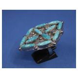 S.S. SW Hallmarked Turq Ring 21.2g