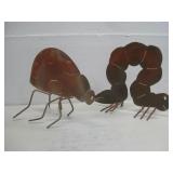Metal Yard Art Caterpillar & Bug See Info