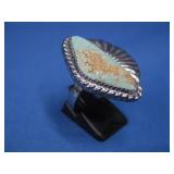 S.S. SW Hallmarked Turq Ring 12.6g