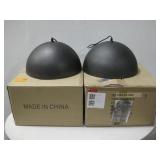 NIOB Two Metal Dome Lighting Fixtures