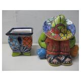 Handpainted Multicolored Ceramic Flower Pots See
