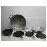Six Assorted Pans, Five Are Cast Iron,Lodge & More