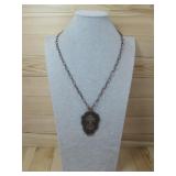 Vtg Solid Copper Thunderbird Pendant Necklace See