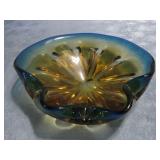 Vtg Murano Style Hand Blown Glass Bowl 10'