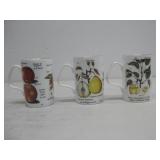 Three Staffordshire Bone China Cups