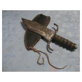 Large Handmade Bowie Knife W/Sheath 13'