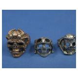 Three Skull Biker Rings
