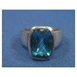 Sterling Silver Blue Stone Ring