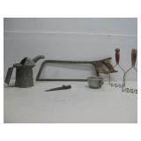 Vtg Items 1 Qt. Oil Can Measuring Cup See