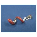 Sterling Silver Red Coral N/A Pendant Hallmarked