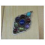 S.S. Navajo Multi Gemstone Pendant Hallmarked