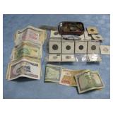 Foreign Currency Coins & Steel Pennies