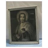 Religious Framed Sacred Heart Print 18.5' x 22.5'