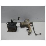Vtg Universal Meat Chopper & Vtg Coffee Mill