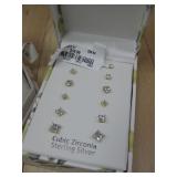 Nine Pairs Cubic Zirconia Stud Earrings