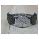 Vtg Damas Swiss Watch W/ N/A S.S. Tips Runs