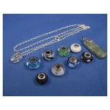 S.S Pandora & Glass Bead Barcelet Charms See