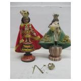 Two Vtg Religious Santos Statues 12'