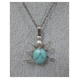 S.S. TestedTurquoise Spider Pendant & Chain