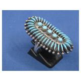 Vtg S.S. Zuni Petite Point Turq Ring