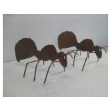 Two Metal Ant Lawn Ornaments 15.5' x 8'