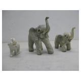 Vtg Pair Crushed Oyster Shell Elephants See Info