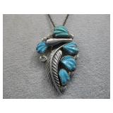 S.S. Vtg Zuni Ben Eustace Hallmarked Turq Necklace