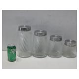 Set Of Four Glass Canister Jars Larest 9'