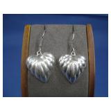 Sterling Silver Heart Shaped Earrings 13.7g T.W.