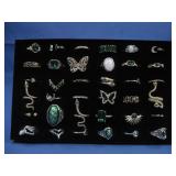 Thirty-Six New Assorted Goldtone/Silvertone Rings