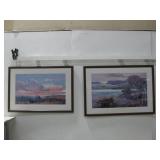 Two Multicolored Sky & Landscape Prints See Info