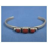 S.S. Vtg Elle Curley-Jackson Hallmarked Coral Cuff