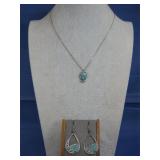 Sterling Silver Turquoise Earrings/Necklace