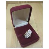 14KT Gold Diamond Tested Cluster Ring Hallmark